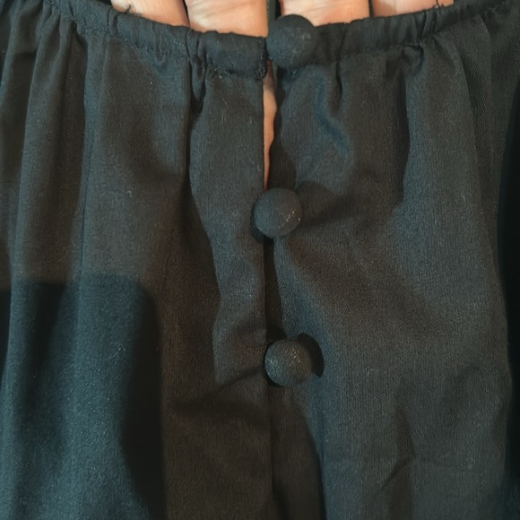 NWT ladies black size Large short sleeve peasant Blouse by Anthropologie - Picture 8 of 13